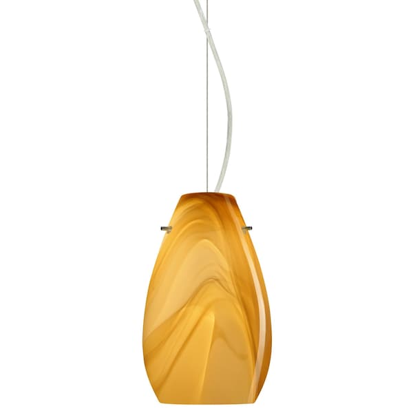 Besa Lighting Pera 9 Cord Pendant, Honey, Satin Nickel Finish, 1x9W LED 1KX-4126HN-LED-SN - main